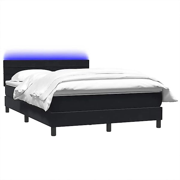 vidaXL Boxspringbett mit Matratze & LED Schwarz 160x220 cm Samt 3317033 günstig online kaufen