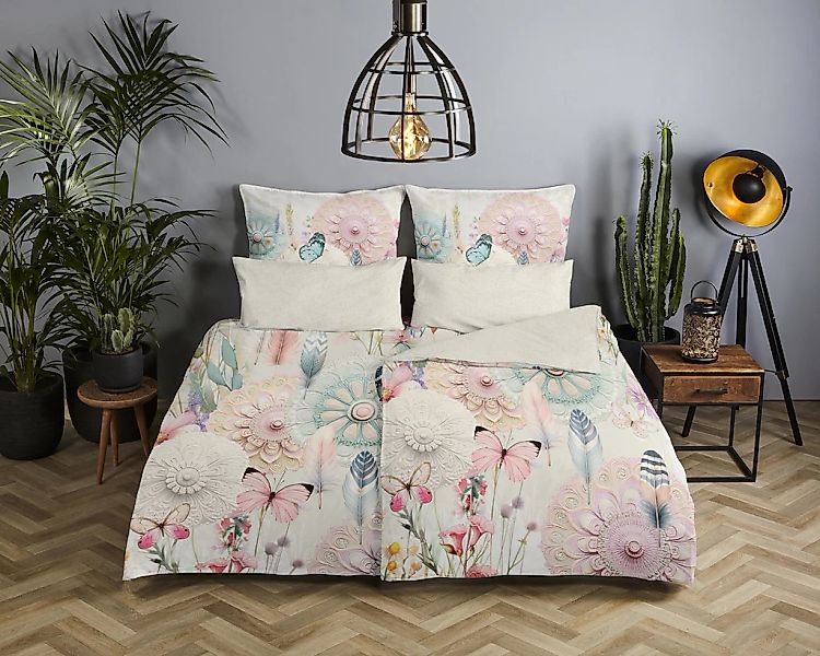 hip Wendebettwäsche "Maysa" 2 Stk. tlg. Satin, Reißverschluss, Wendeoptik, günstig online kaufen