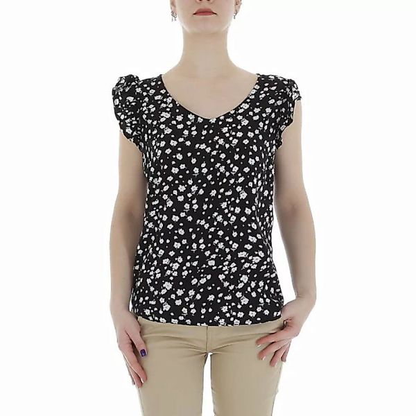 Ital-Design Kurzarmbluse Damen Elegant (85987258) Rüschen Print Top & Shirt günstig online kaufen