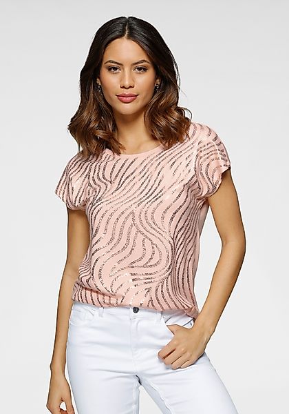 Laura Scott Rundhalsshirt Kurzarm, figurumspielend, aus günstig online kaufen