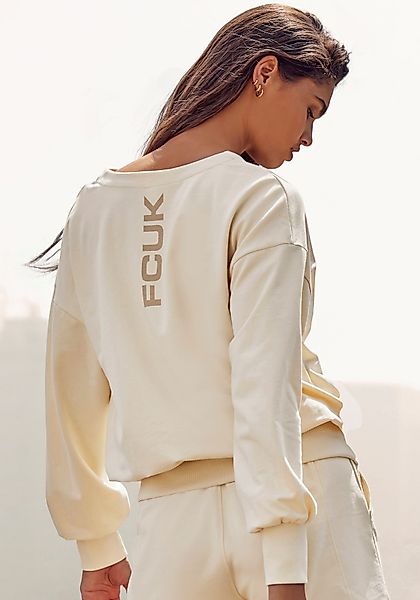 FCUK Sweatshirt, (1 tlg.), Sweatshirt mit V-Ausschnitt und großen Rückenpri günstig online kaufen