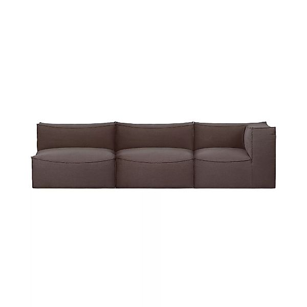 ferm LIVING - Catena Modular 3-Sitzer Sofa Armlehne rechts - braun/Hot Madi günstig online kaufen