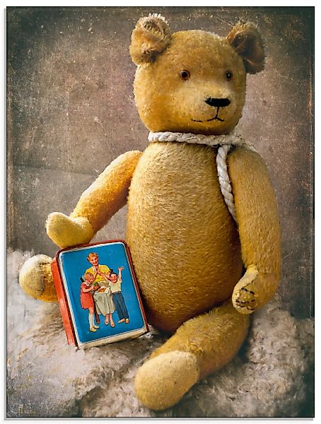 Artland Glasbild "Teddybär mit Sparbüchse", Spielzeuge, (1 St.), in verschi günstig online kaufen