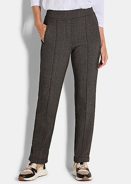 GOLDNER Schlupfhose Kurzgröße: Businesshose CARLA mit Fischgrätmuster Stret günstig online kaufen