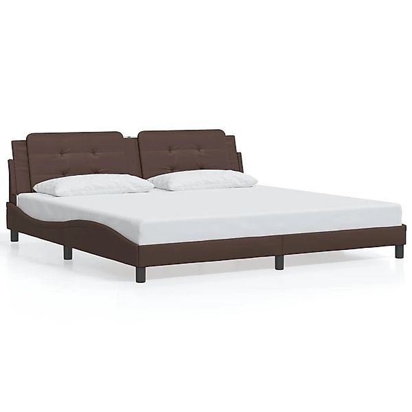 vidaXL Bettgestell ohne Matratze Zadar Braun 200x200 cm Kunstleder 3208207 günstig online kaufen