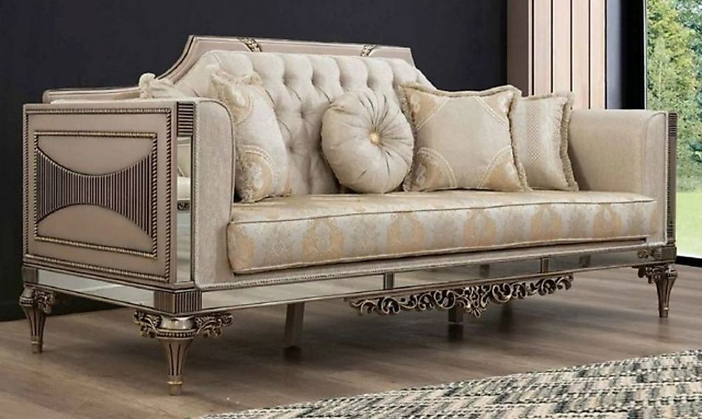 Casa Padrino Sofa Luxus Barock Sofa - Handgefertigtes Wohnzimmer Sofa im Ba günstig online kaufen