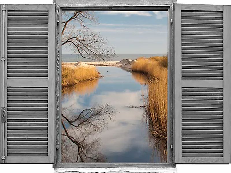 queence Wandtattoo »Fluss« Wandsticker, Wandbild, selbstklebend, 3D, Fenste günstig online kaufen