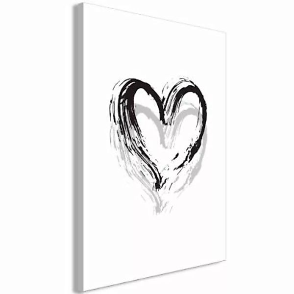 artgeist Wandbild Brush Heart (1 Part) Vertical schwarz/weiß Gr. 40 x 60 günstig online kaufen