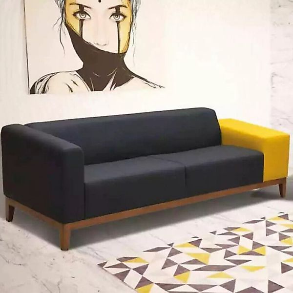JVmoebel Sofa Schwarzer Dreisitzer Sofa Couch Luxus Möbel Textil Polstersof günstig online kaufen