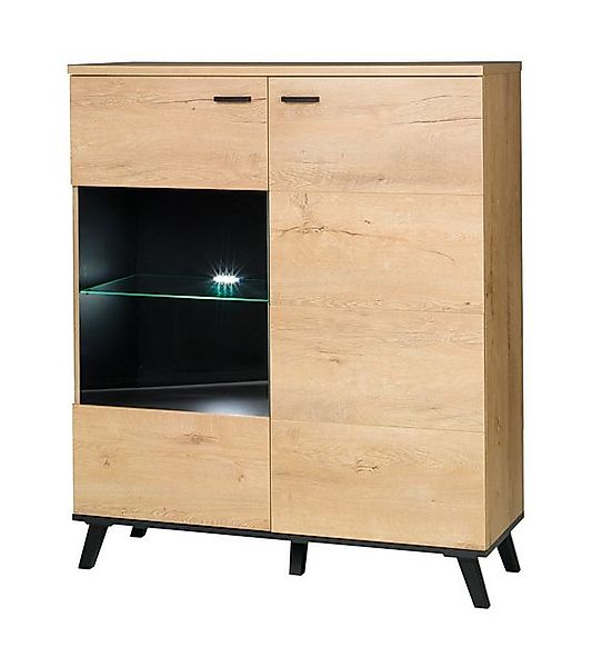 Beautysofa Vitrine Moderner eleganter Hochbein-Standort mit LED-Beleuchtung günstig online kaufen