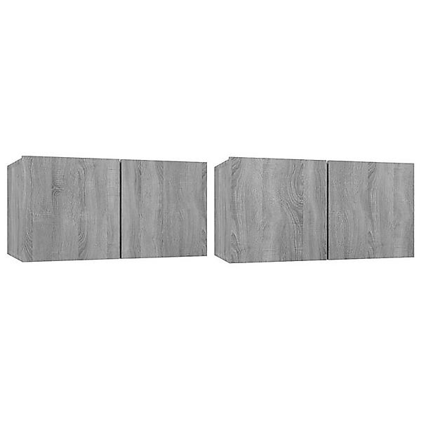 furnicato TV-Schrank TV-Wandschrank Grau Sonoma 2 Stk. 60x30x30 cm Holzwerk günstig online kaufen