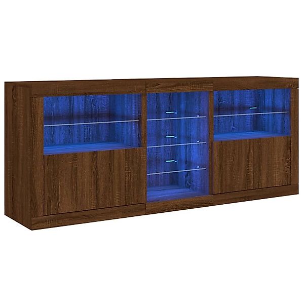 vidaXL Sideboard mit LED-Leuchten Braun Eichen-Optik 181,5x37x67 cm 3209043 günstig online kaufen