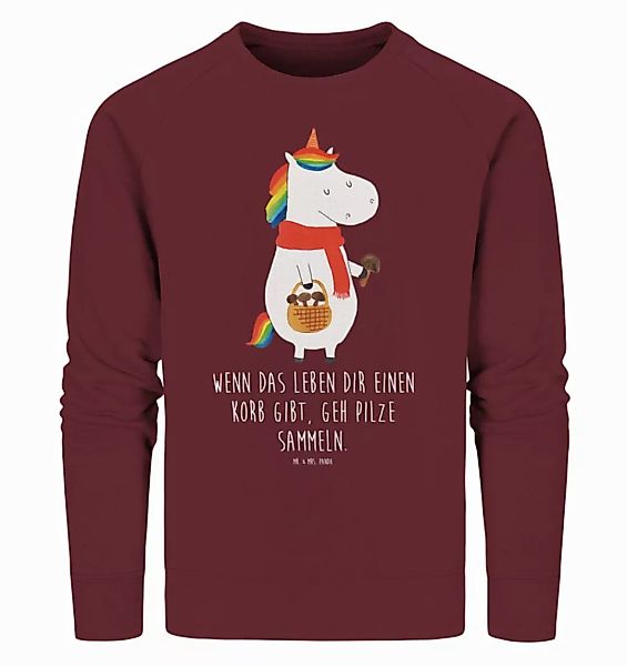 Mr. & Mrs. Panda Longpullover Größe XS Einhorn Pilz - Burgundy - Geschenk, günstig online kaufen