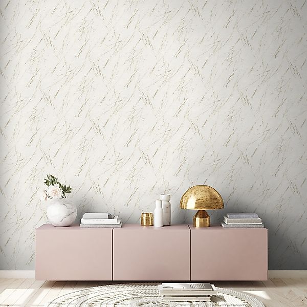 A.S. Création Vliestapete mit Marmoroptik Weiß Metallic 10,05 m x 0,53 m günstig online kaufen