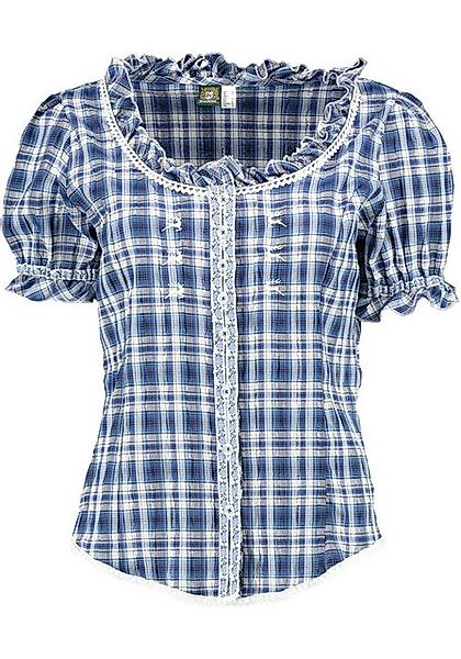 OS Trachten Trachtenbluse Playap Damen Kurzarmbluse mit Kräuselärmel günstig online kaufen