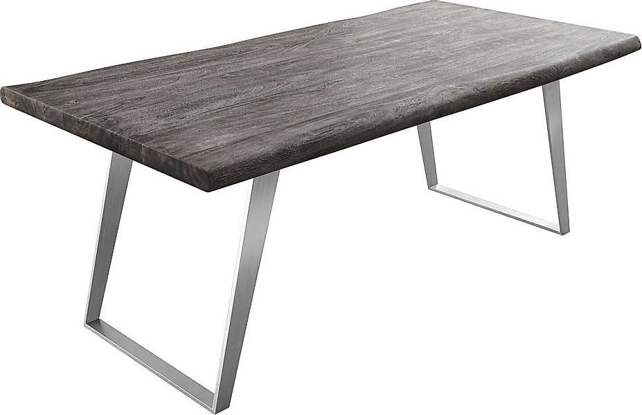 DELIFE Esstisch Edge, Akazie Platin 200x100 günstig online kaufen