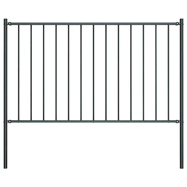 vidaXL Zaunelement mit Pfosten Pulverbeschichteter Stahl 1,81x0,75 m Anthra günstig online kaufen