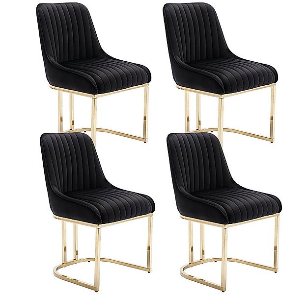WAHSON OFFICE CHAIRS Esszimmerstuhl 2er Set Küchenstuhl mit goldene Stuhlbe günstig online kaufen
