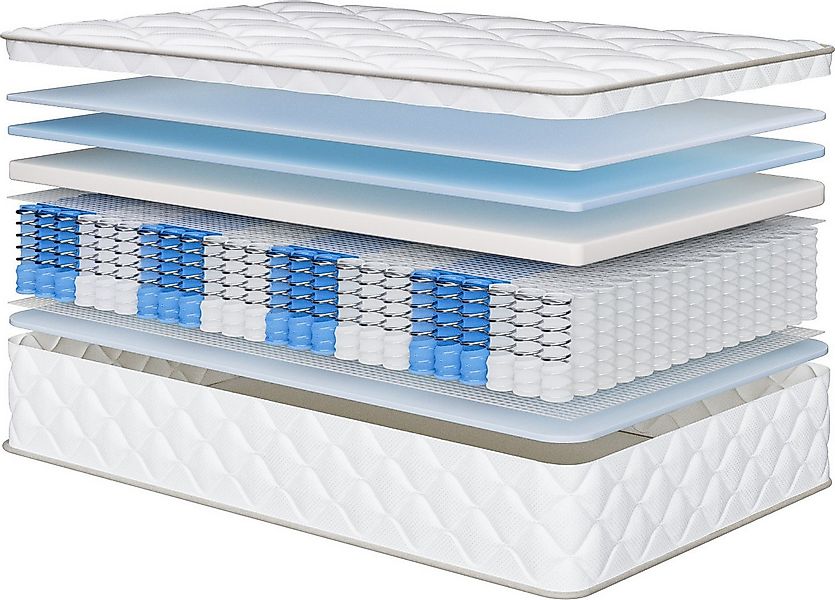 Taschenfederkernmatratze Matratze 90x200, 7-Zonen Federkernmatratze 90x200 günstig online kaufen