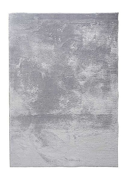 merinos Teppich LOFT, Silber, 80 x 150 cm, Polyester, Uni, rechteckig, Höhe günstig online kaufen