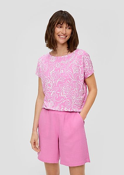 s.Oliver Kurzarmshirt Viskose-Shirt mit All-over-Print im günstig online kaufen