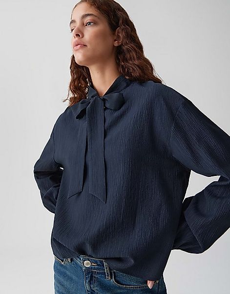 OPUS Langarmbluse FOMANTICA in Crinklestruktur hinten länger als vorne, Sch günstig online kaufen