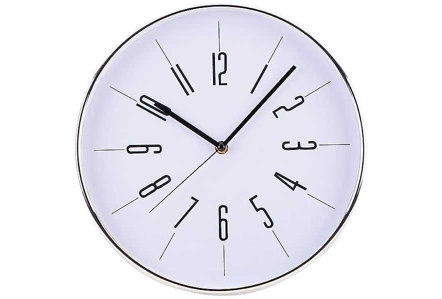 Dekonaz Wanduhr Moderne schlichte Wanduhr Weiß-Silber günstig online kaufen