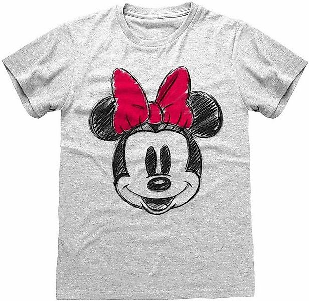 Disney Mickey Mouse T-Shirt Face & Red Bow Sketched T-Shirt günstig online kaufen