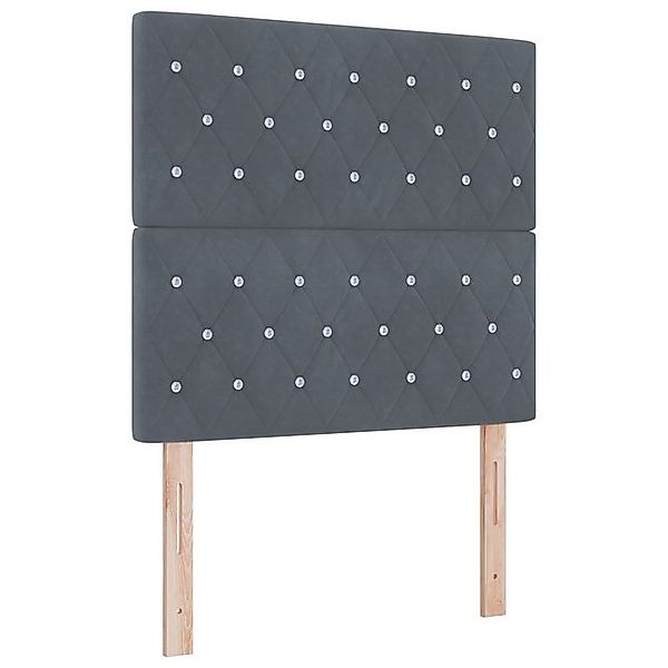 vidaXL Bett Boxspringbett mit Matratze Dunkelgrau 120x200 cm Samt (1-tlg) günstig online kaufen