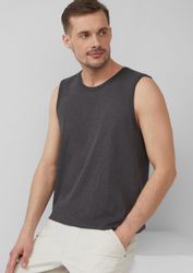 s.Oliver Muskelshirt T-Shirt Baumwoll-Tanktop mit Flammgarnstruktur günstig online kaufen