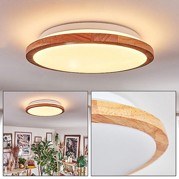 hofstein Deckenleuchte Deckenlampe aus Metall/Holz/Kunststoff in günstig online kaufen