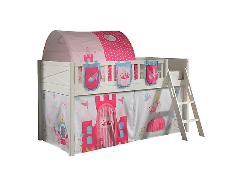 58 aufm Kessel Kinderbett Kinderbett Karyl 208x114x135 Massivholz Weiß Text günstig online kaufen
