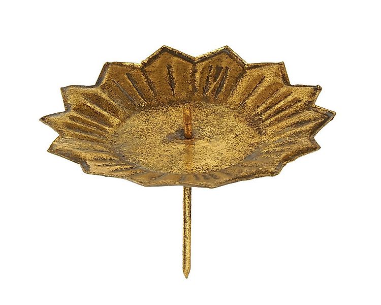 Viana Kerzenhalter Kerzenhalter Gold Antik Optik für Stumpenkerzen Ø11cm Vi günstig online kaufen