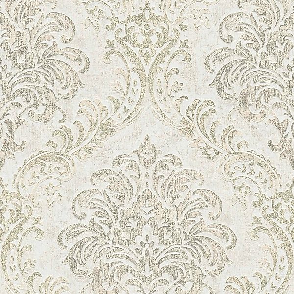 Bricoflor Vintage Tapete in Weiß Beige Ideal für Schlafzimmer und Badezimme günstig online kaufen