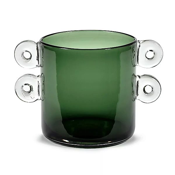 Vase Wind & Fire glas grün / Ø 17,5 x H 18 cm - Serax - Grün günstig online kaufen