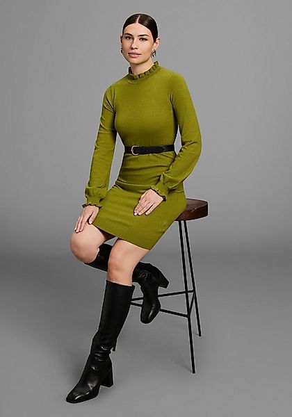 Laura Scott Strickkleid aus Viskosemischung mit femininem Rüschendetail günstig online kaufen
