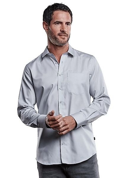 Engbers Langarmhemd Herren Hemd "My Favorite", Silbergrau günstig online kaufen