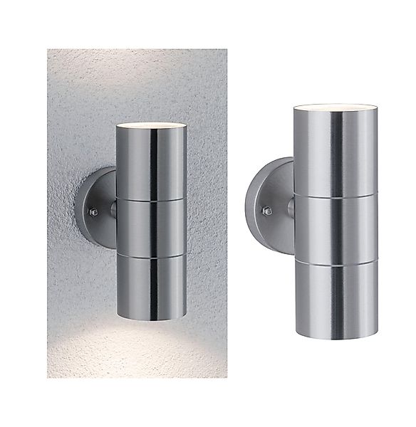Paulmann "Wandleuchte Flame IP44 60mm max. 2x10W 230V Edelstahl gebürstet E günstig online kaufen