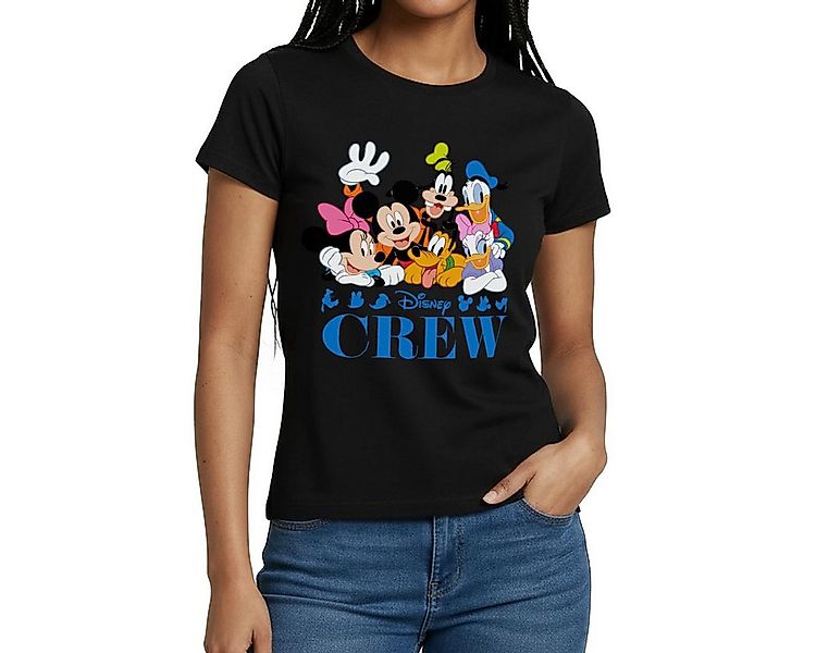 Spreadshirt T-Shirt Mickey & Minnie Pluto Goofy Daisy Donald Crew Frauen T- günstig online kaufen