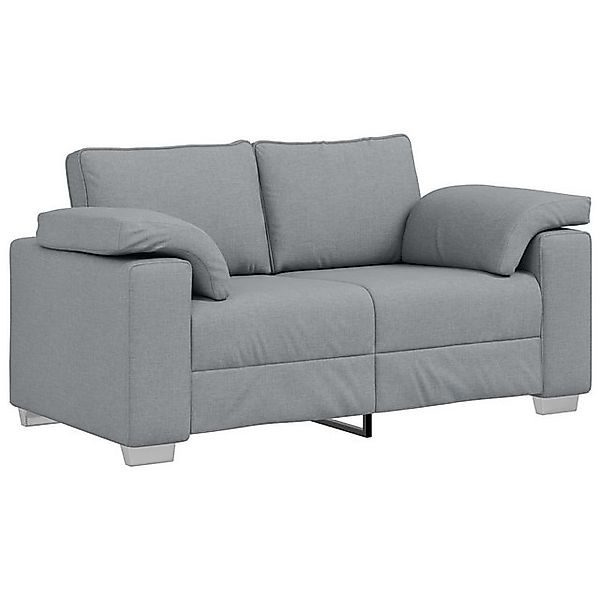 vidaXL Sofa Set aus 2 Hellgrau Metall, Holz, Stoff, Schaum 160x77x82cm, 2 T günstig online kaufen