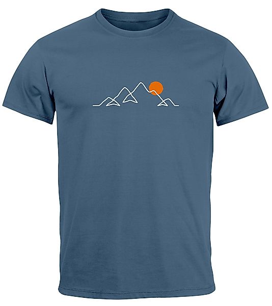 Neverless Print-Shirt Herren T-Shirt Frontprint Line-Art günstig online kaufen