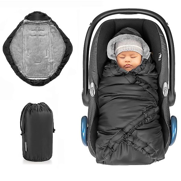 Zamboo Fußsack Schwarz, Baby Winter Einschlagdecke günstig online kaufen