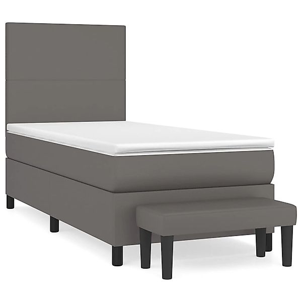 vidaXL Boxspringbett mit Matratze Grau 80x200 cm Kunstleder1466429 günstig online kaufen