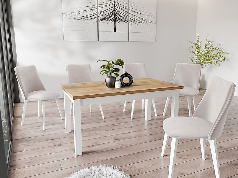 WFL GROUP Esstisch Molly (erhältlich in 3 Größen – 140/160/160 cm ausziehba günstig online kaufen