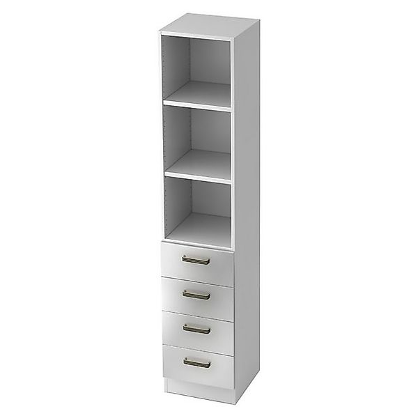 bümö Aktenschrank office Schubladen Kombi - 4 Schübe Dekor: Weiß/Silber - G günstig online kaufen