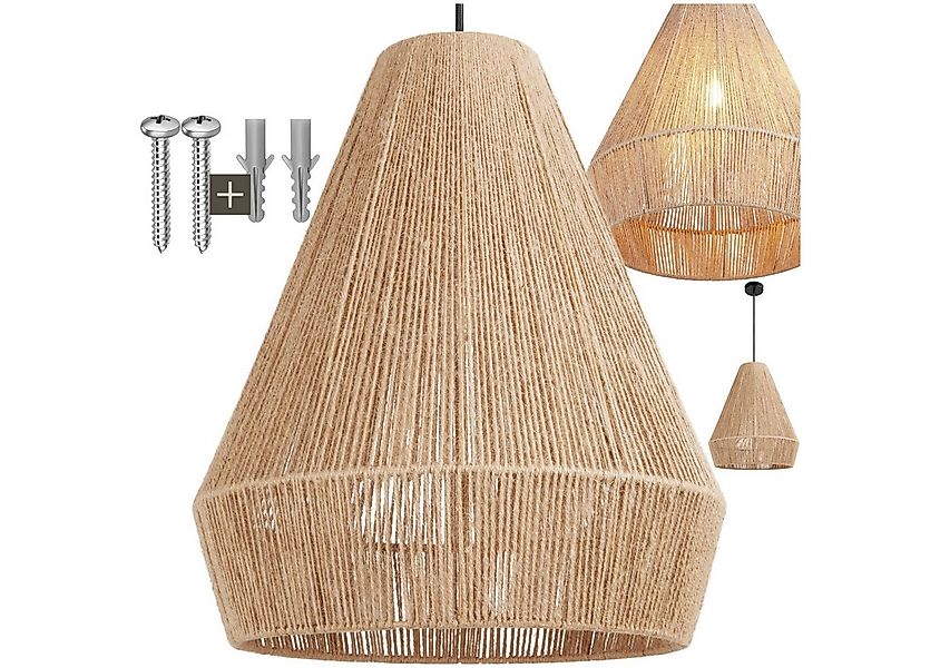 tectake Deckenleuchten Pendelleuchte Suri aus Jute im Boho-Stil, 40W, Stilv günstig online kaufen