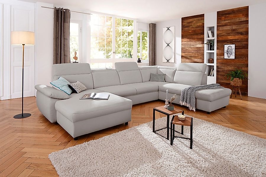 Home affaire Wohnlandschaft "Mauritius U-Form" mit Kopfteil- und Armlehnver günstig online kaufen