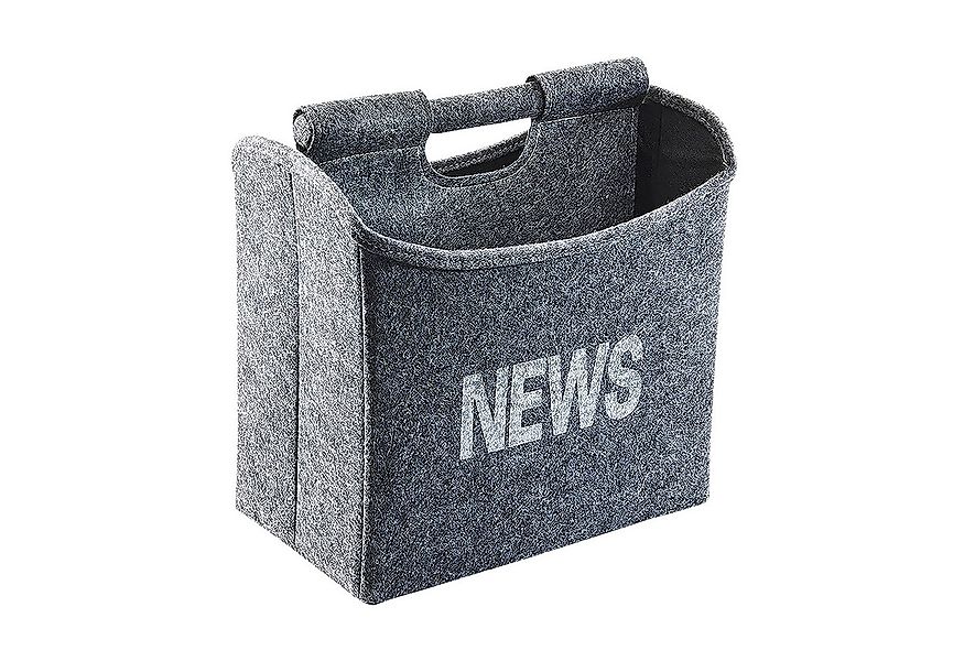 Kobolo Zeitungsständer Magazinsammler faltbar aus grauem Filz 31x19x31cm günstig online kaufen