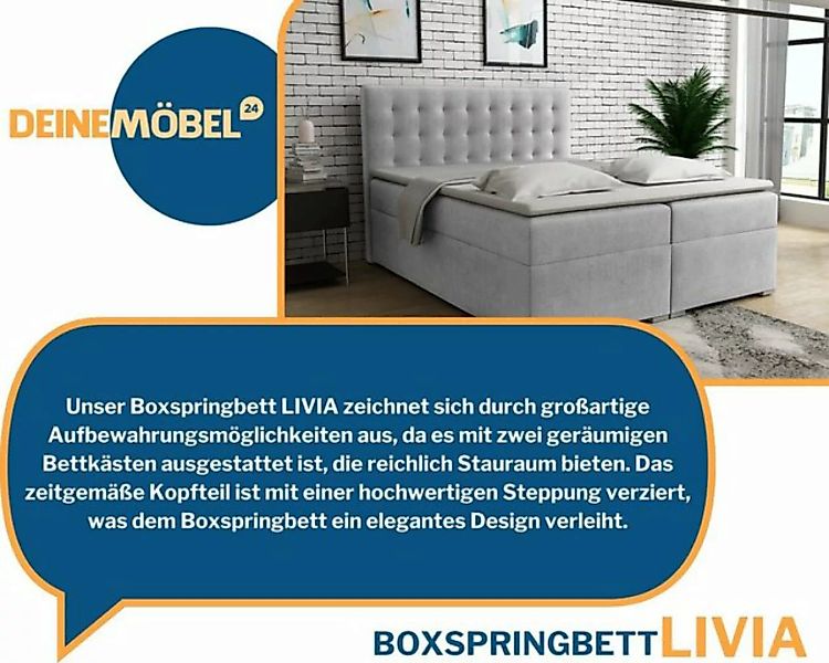 Deine Möbel 24 Boxspringbett LIVIA Boxspring Komplettbett Polsterbett Bonel günstig online kaufen