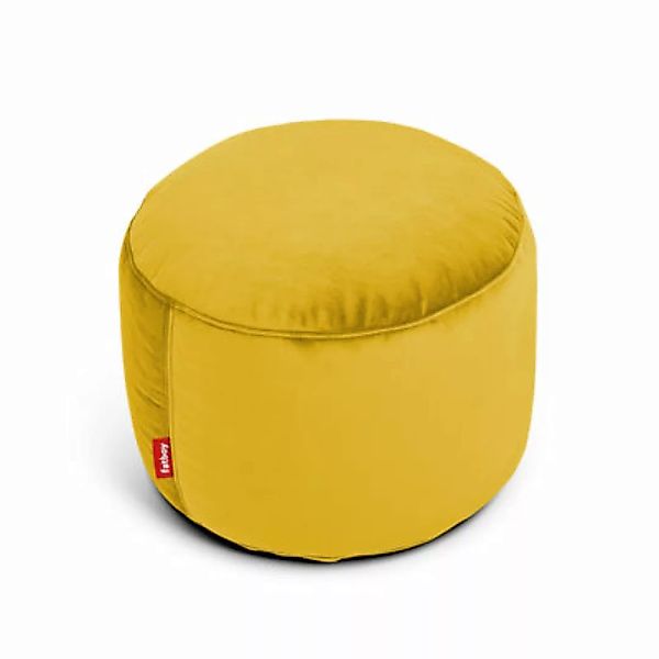 Sitzkissen Point Velvet textil gelb / Recycling-Velours - Ø 50 cm - Fatboy günstig online kaufen